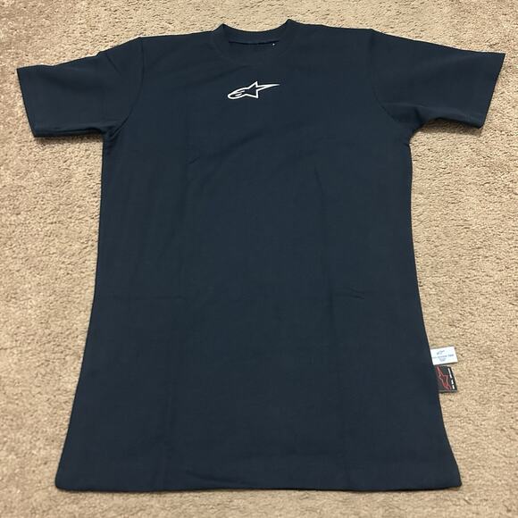 Alpinestars Under Layer Short Sleeve Shirt Sz Medium Navy Blue 180gr 100% Nomex - Picture 1 of 8